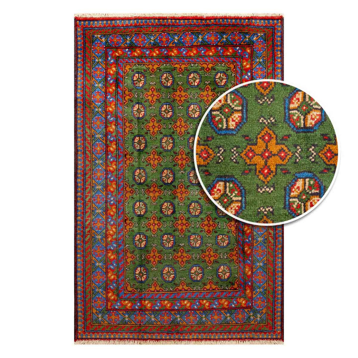 שטיח  אפגני בוכרה 00 ירוק 188*119  | Bokhara Rug