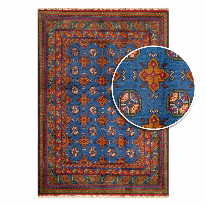 שטיח  אפגני בוכרה 00 כחול 179*126  | Bokhara Rug