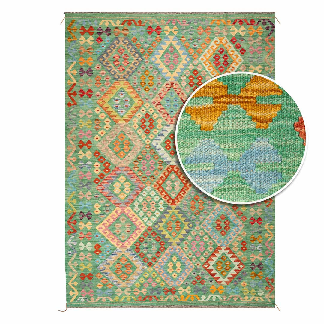 שטיח קילים אפגני 00 ירוק  254*183