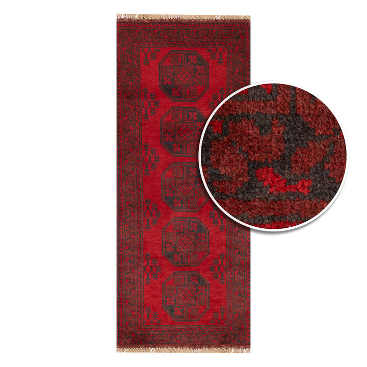 שטיח אפגני רגל פיל 00 אדום 196*79