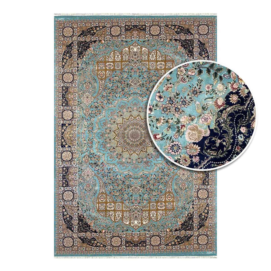 שטיח קום משי 06 טורקיז| QOM