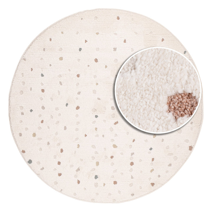 שטיח נקודות 01 קרם עגול