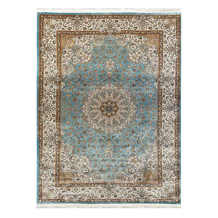 שטיח קום משי 07 טורקיז | QOM