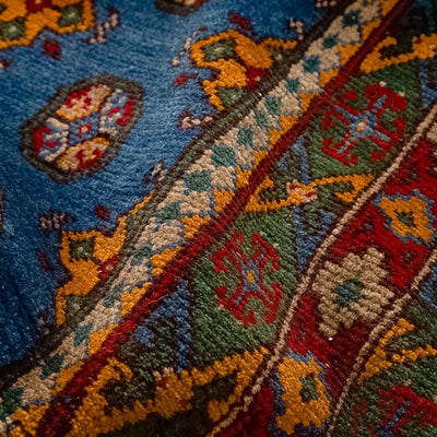 שטיח אפגני בוכרה 00 כחול 242*166 | Bokhara Rug
