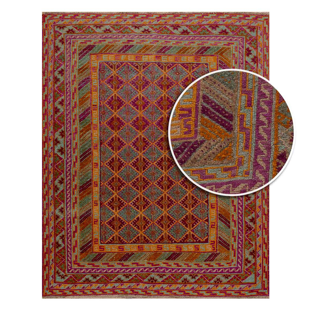 שטיח אוזבקי 00 אדום/כתום 200*150