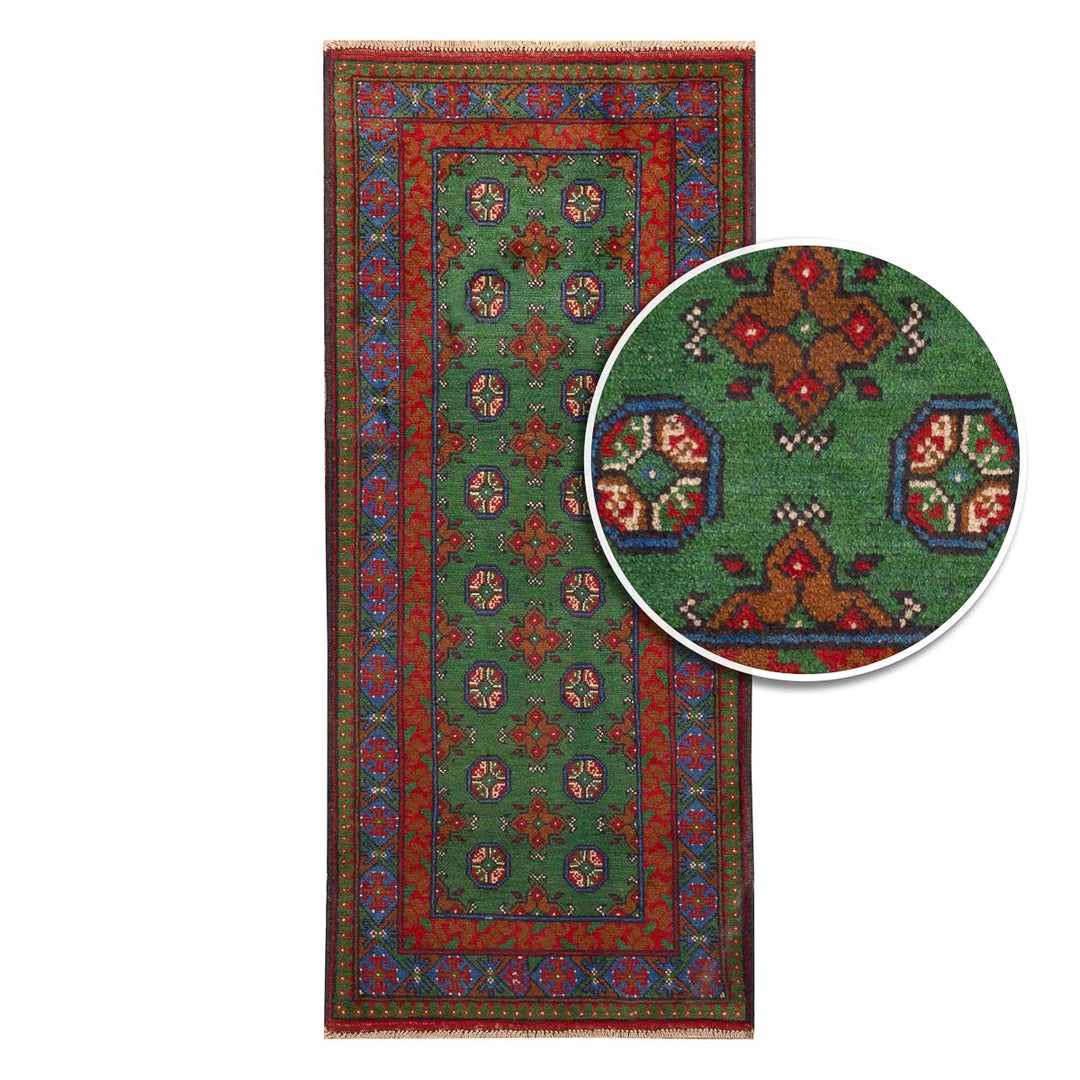 שטיח  אפגני בוכרה 00 ירוק 191*80
