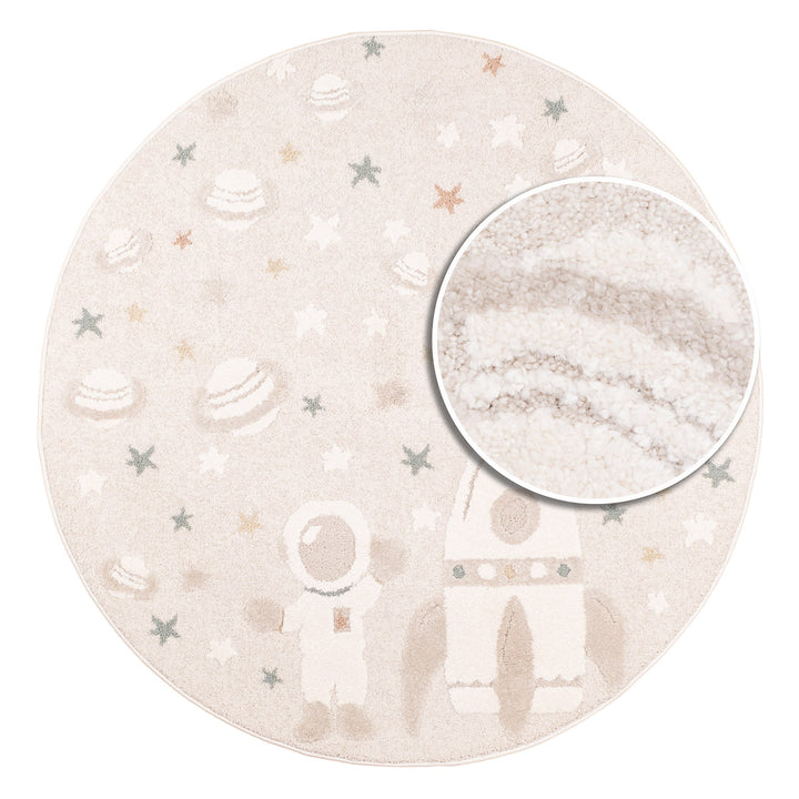 שטיח אסטרונאוט 01 קרם עגול