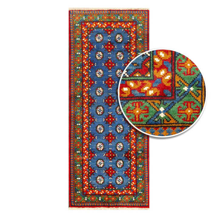 שטיח  אפגני בוכרה 00 כחול 202*83 | Bokhara Rug