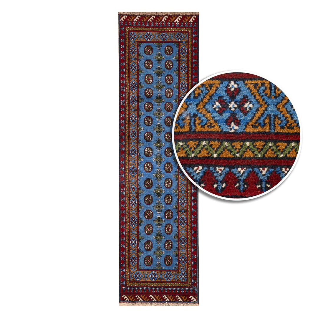 שטיח  אפגני בוכרה 00 כחול 288*76