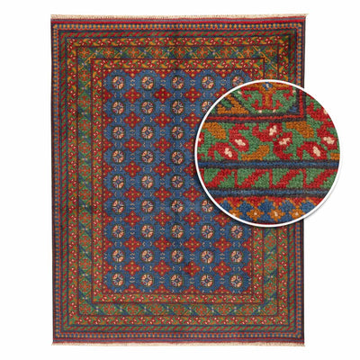 שטיח אפגני בוכרה 00 כחול 198*154 | Bokhara Rug