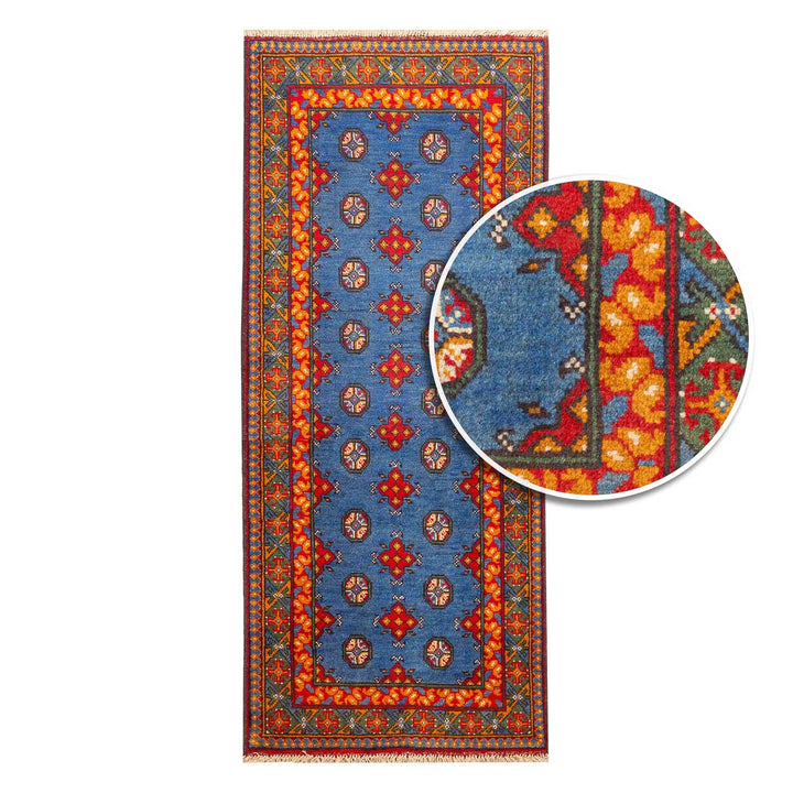 שטיח  אפגני בוכרה 00 כחול 193*81 | Bokhara Rug