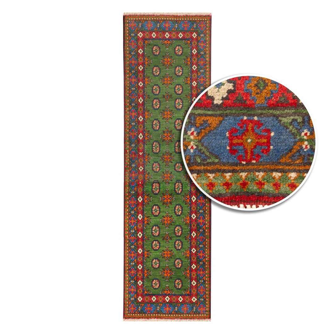 שטיח  אפגני בוכרה 00 ירוק 292*81