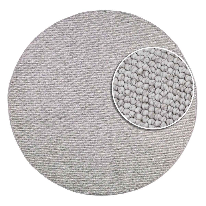 שטיח לופס 01 אפור בהיר עגול | Loops