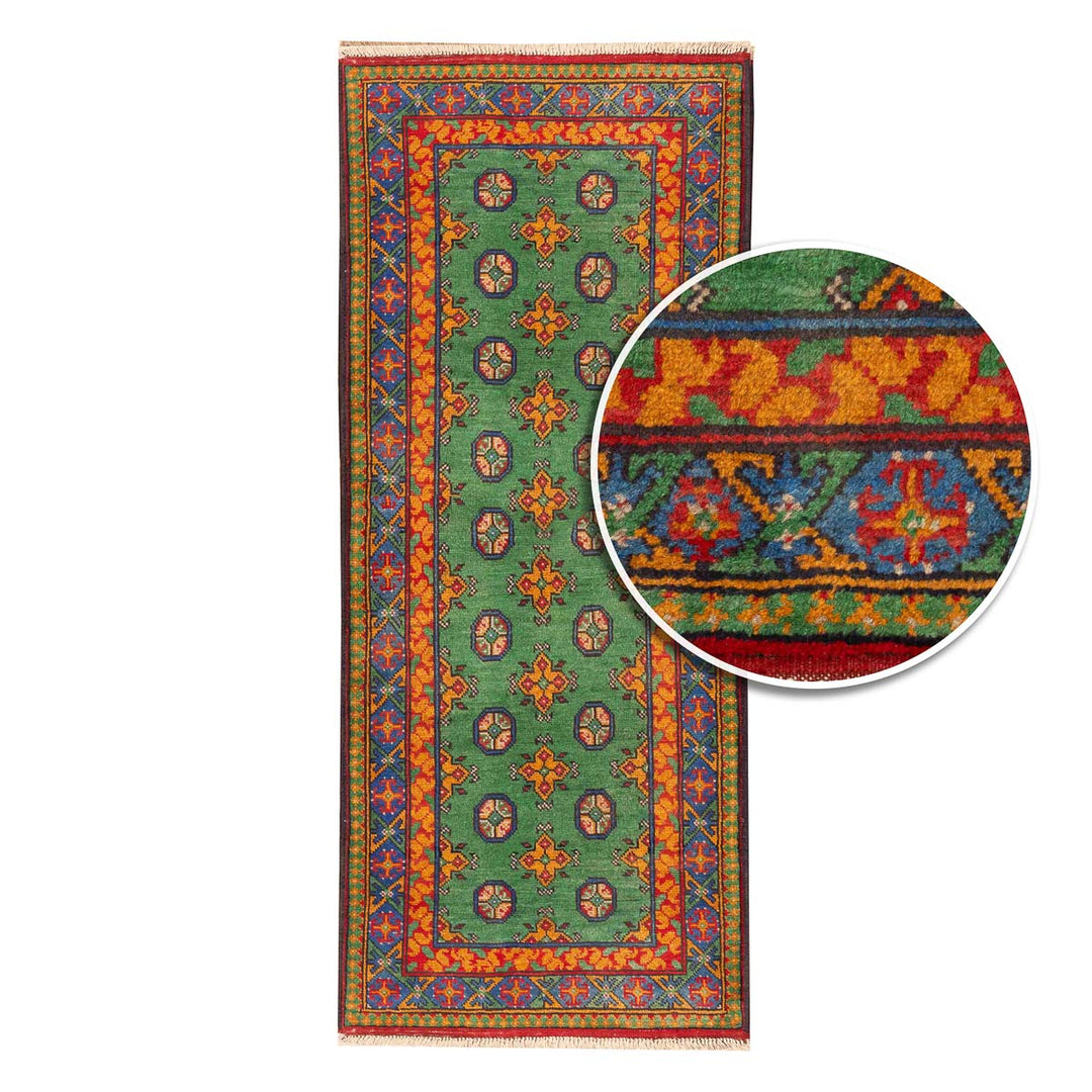 שטיח  אפגני בוכרה 00 ירוק 196*78