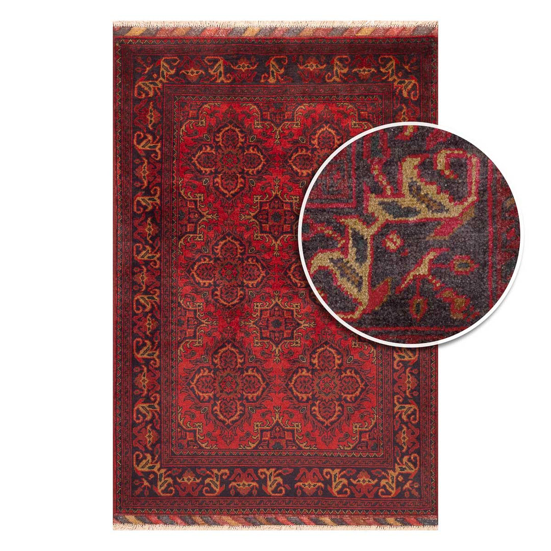 שטיח אפגני חלממדי  00 אדום 150*100