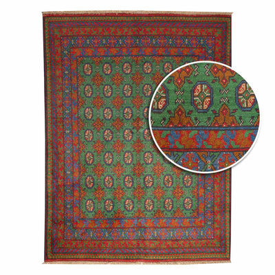 שטיח אפגני בוכרה 00 ירוק 197*148 | Bokhara Rug