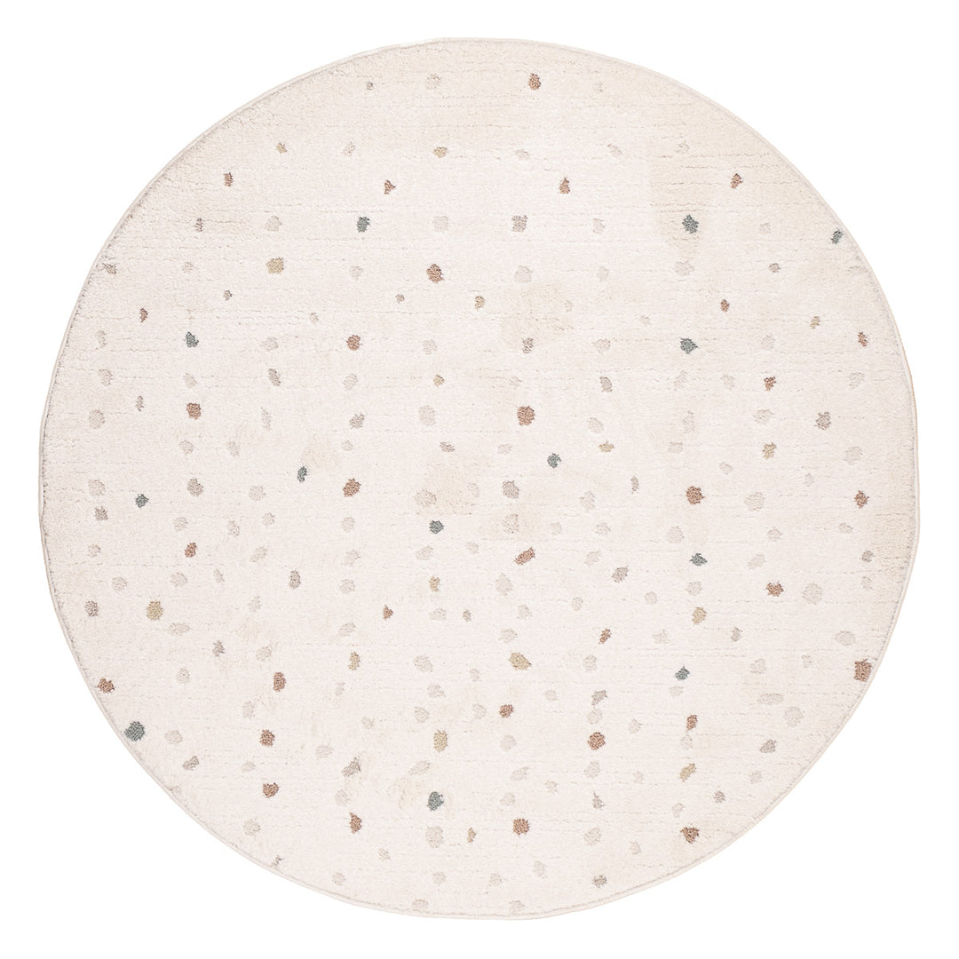 שטיח נקודות 01 קרם עגול