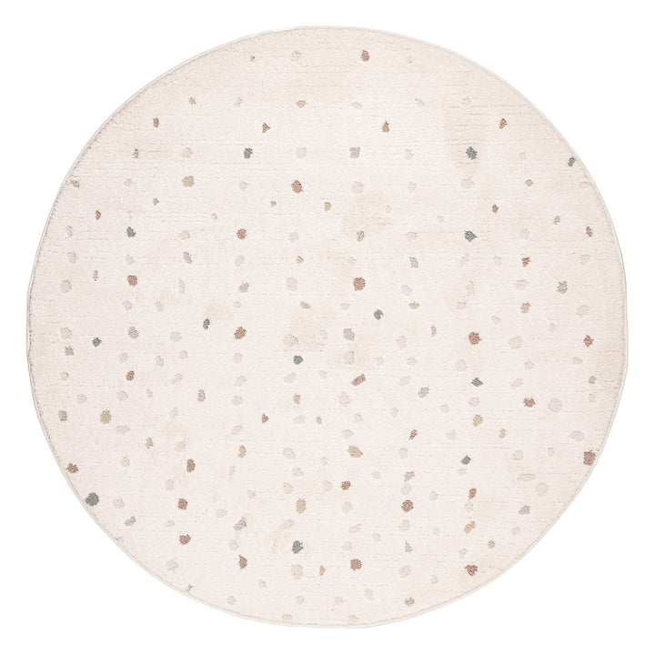 שטיח נקודות 01 קרם עגול