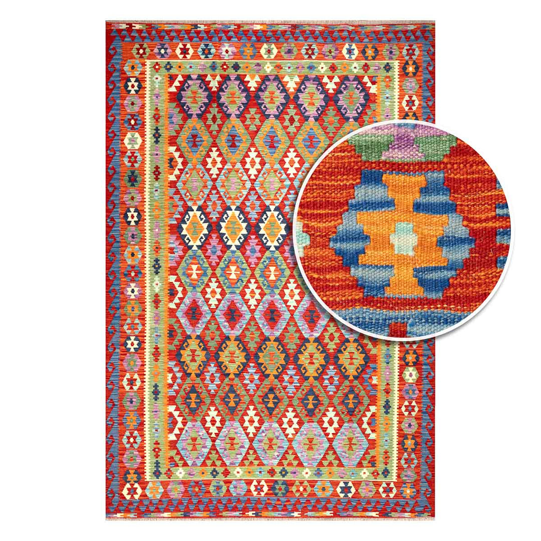 שטיח קילים אפגני 00 צבעוני 307*206