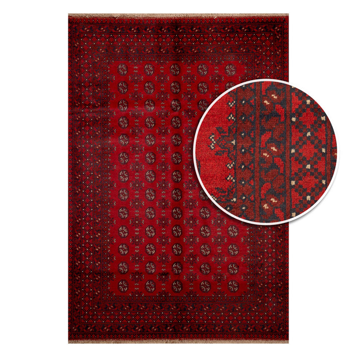 שטיח אפגני בוכרה 00 אדום 244 *169 | Bokhara Rug