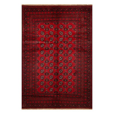 שטיח אפגני בוכרה 00 אדום 242 *166 | Bokhara Rug
