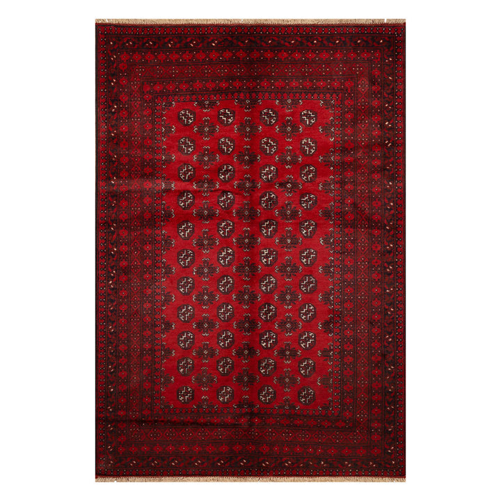 שטיח אפגני בוכרה 00 אדום 242 *166 | Bokhara Rug