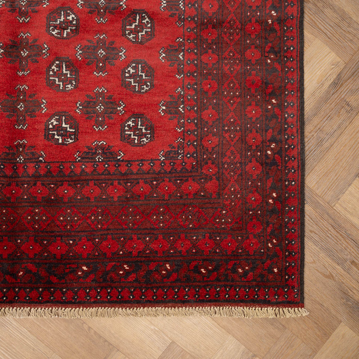 שטיח אפגני בוכרה 00 אדום 242 *166 | Bokhara Rug