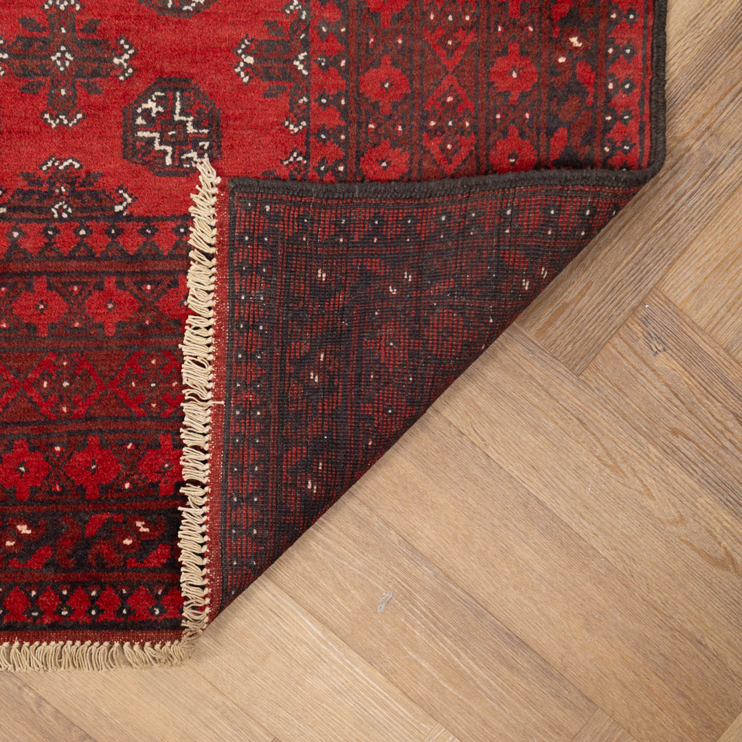 שטיח אפגני בוכרה 00 אדום 242 *166 | Bokhara Rug