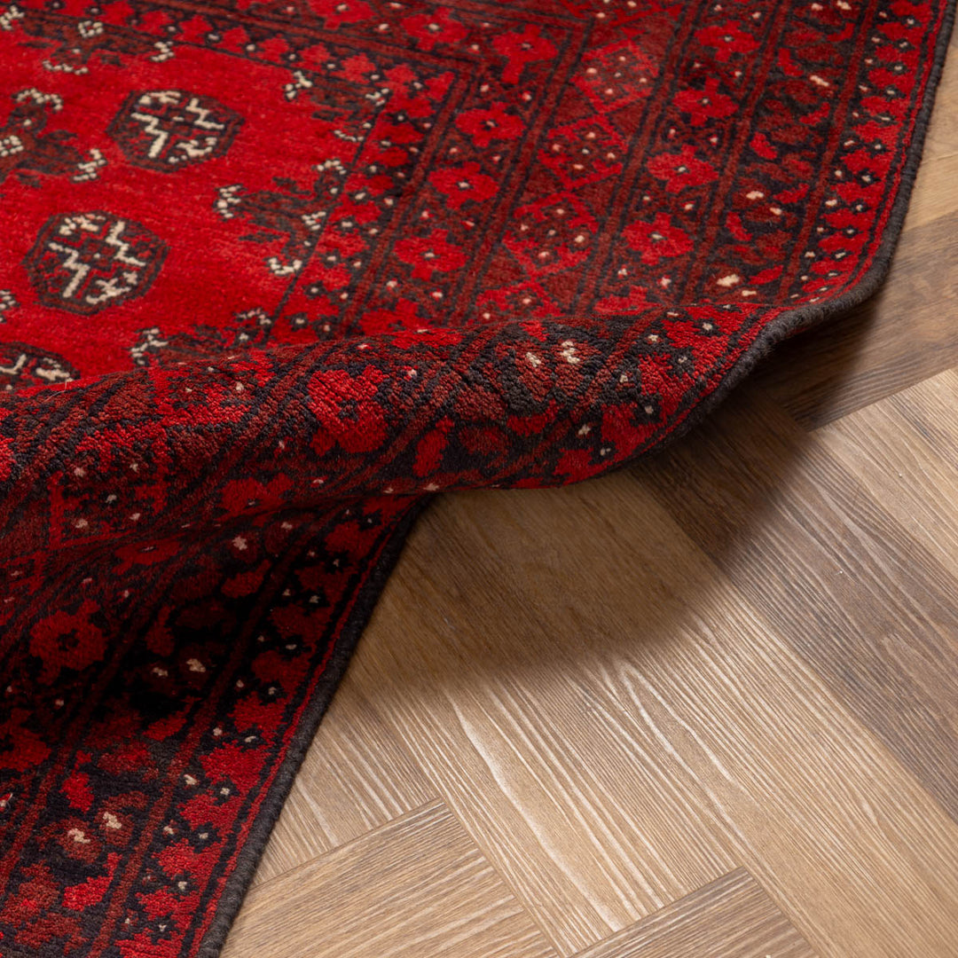 שטיח אפגני בוכרה 00 אדום 242 *166 | Bokhara Rug