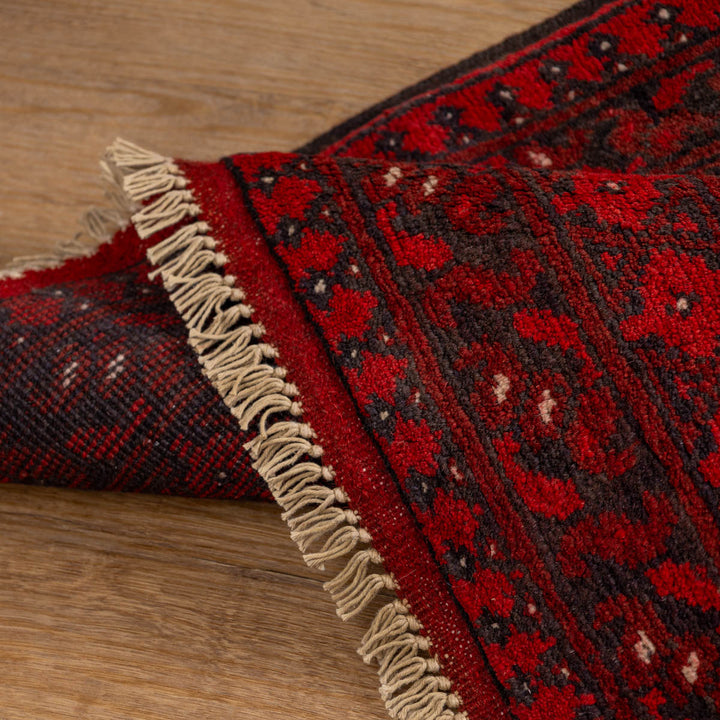 שטיח אפגני בוכרה 00 אדום 242 *166 | Bokhara Rug
