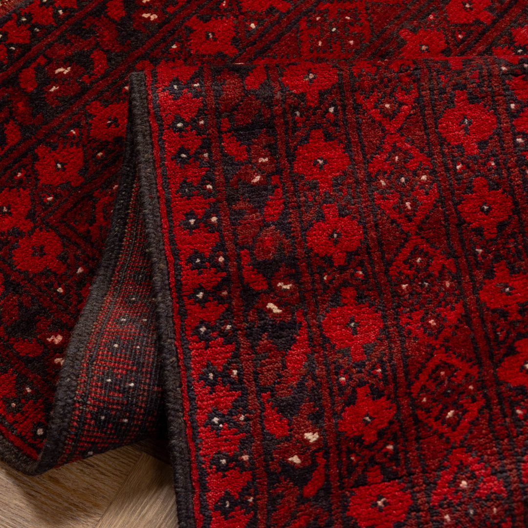 שטיח אפגני בוכרה 00 אדום 242 *166 | Bokhara Rug