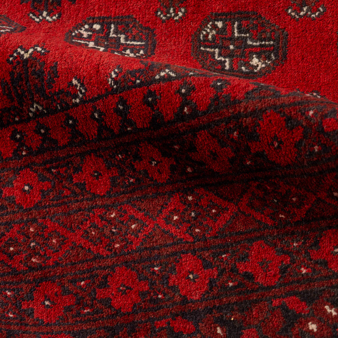 שטיח אפגני בוכרה 00 אדום 242 *166 | Bokhara Rug