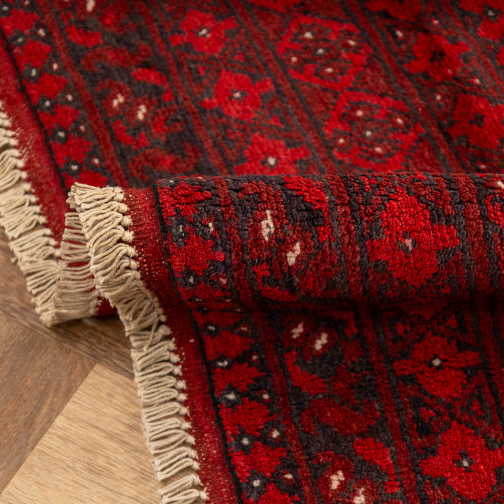 שטיח אפגני בוכרה 00 אדום 242 *166 | Bokhara Rug