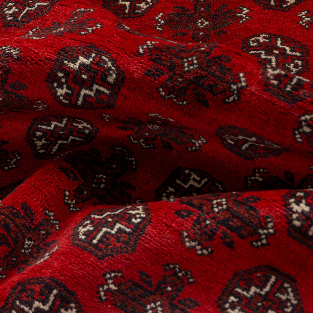 שטיח אפגני בוכרה 00 אדום 242 *166 | Bokhara Rug