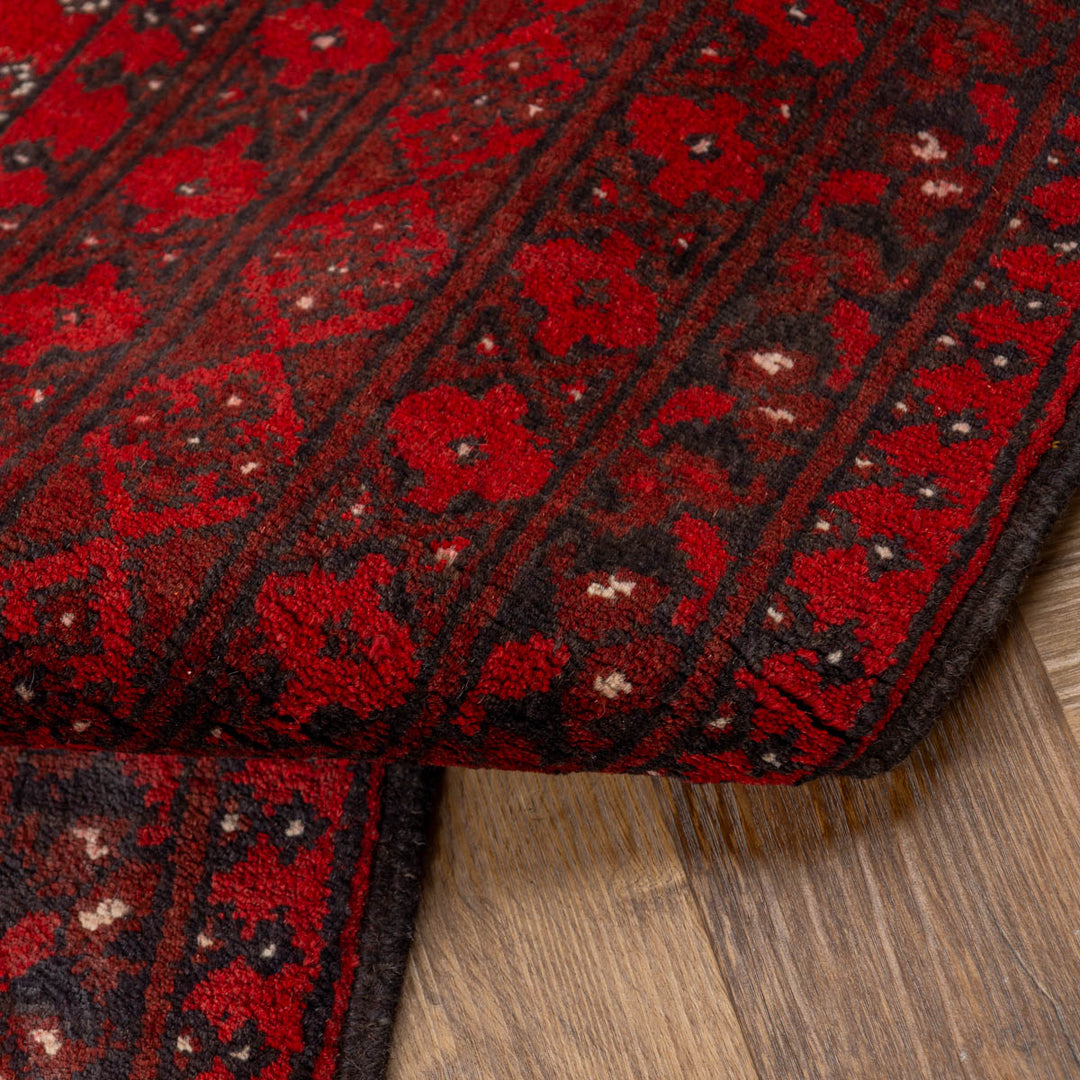 שטיח אפגני בוכרה 00 אדום 242 *166 | Bokhara Rug
