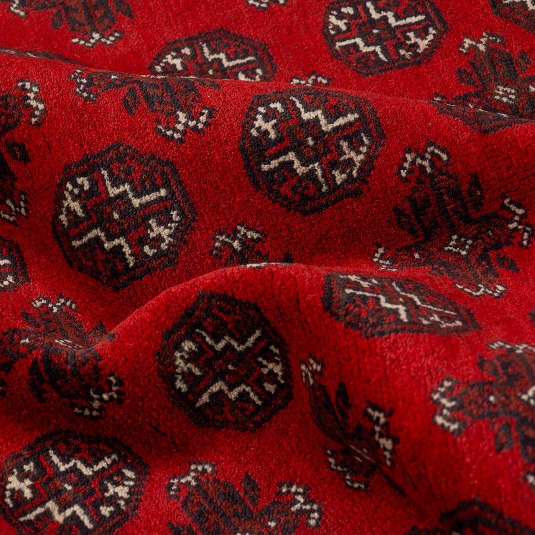 שטיח אפגני בוכרה 00 אדום 242 *166 | Bokhara Rug