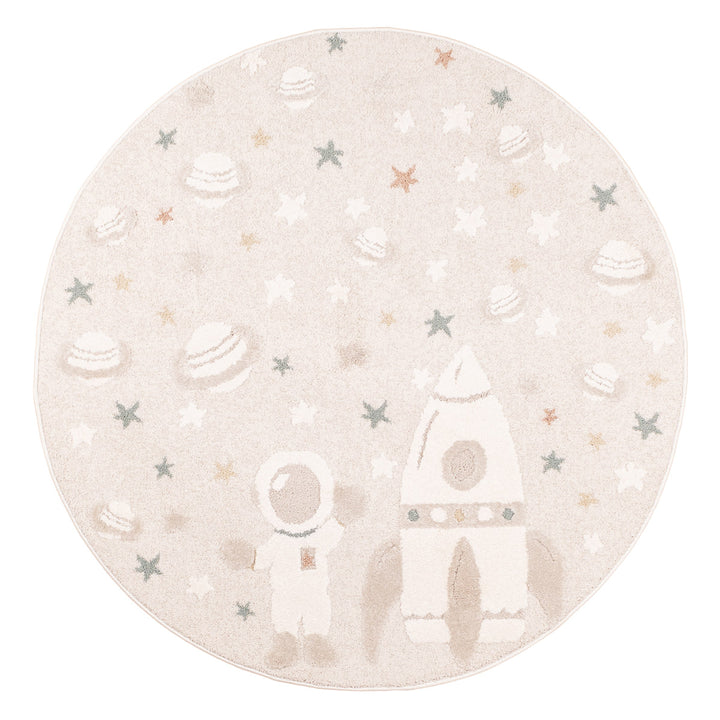שטיח אסטרונאוט 01 קרם עגול