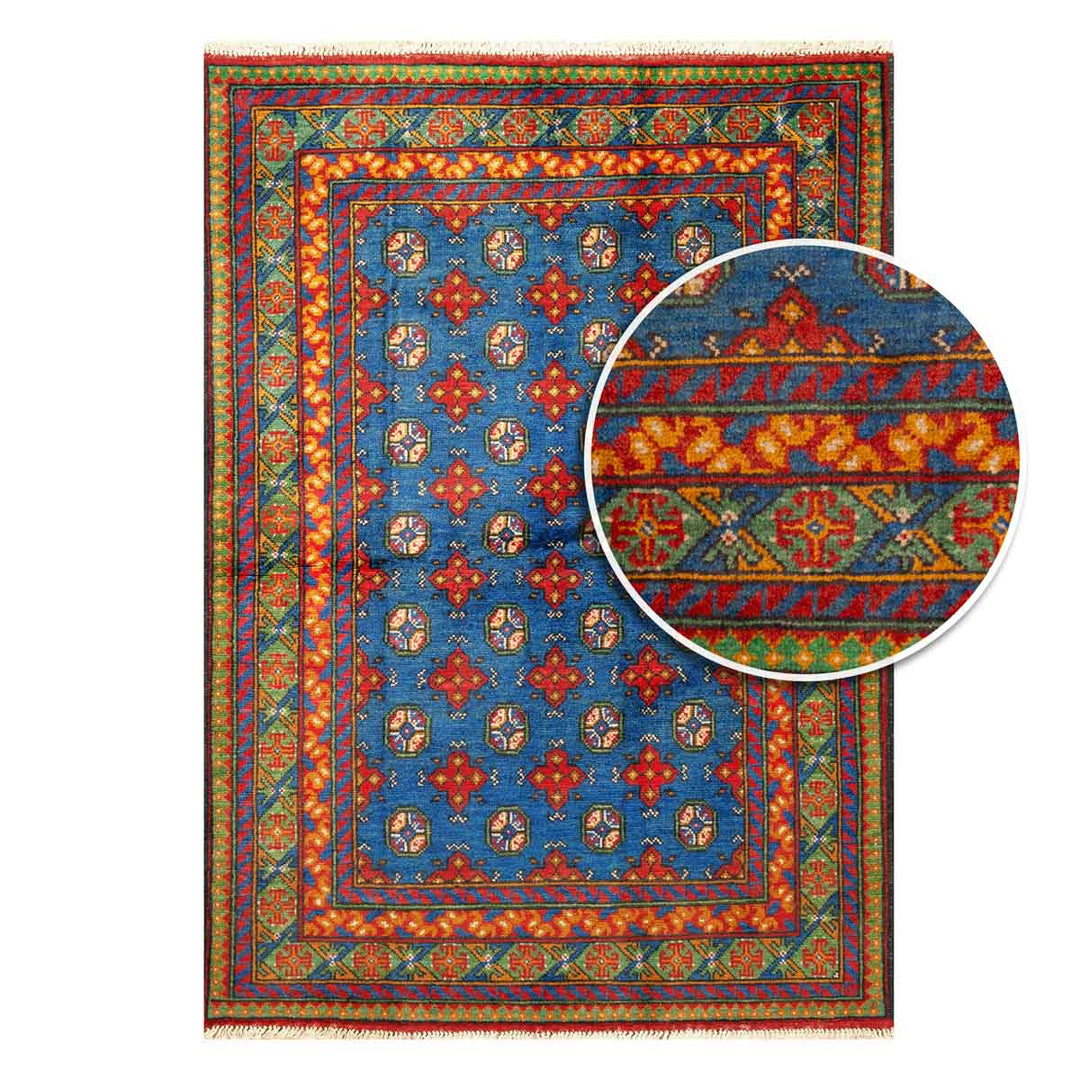 שטיח  אפגני בוכרה 00 כחול 184*129  | Bokhara Rug