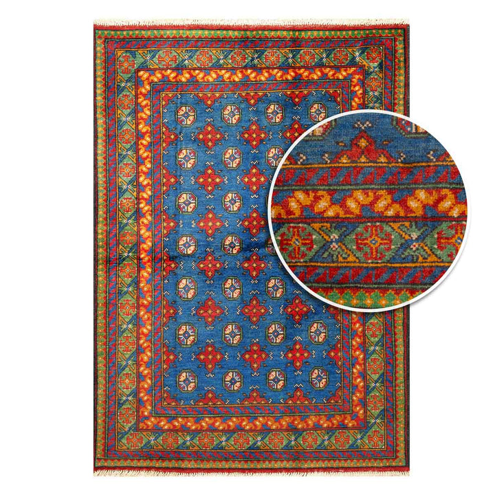 שטיח  אפגני בוכרה 00 כחול 184*129  | Bokhara Rug