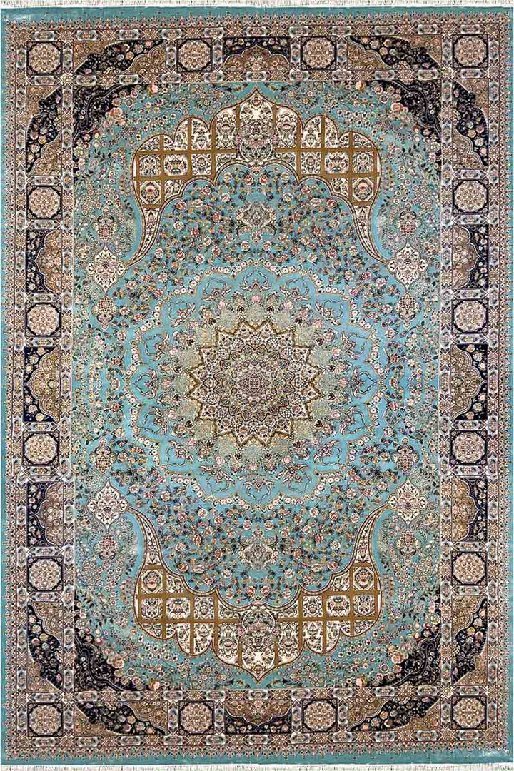 שטיח קום משי 06 טורקיז| QOM