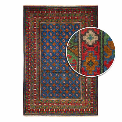 שטיח אפגני בוכרה 00 כחול 297*201 | Bokhara Rug