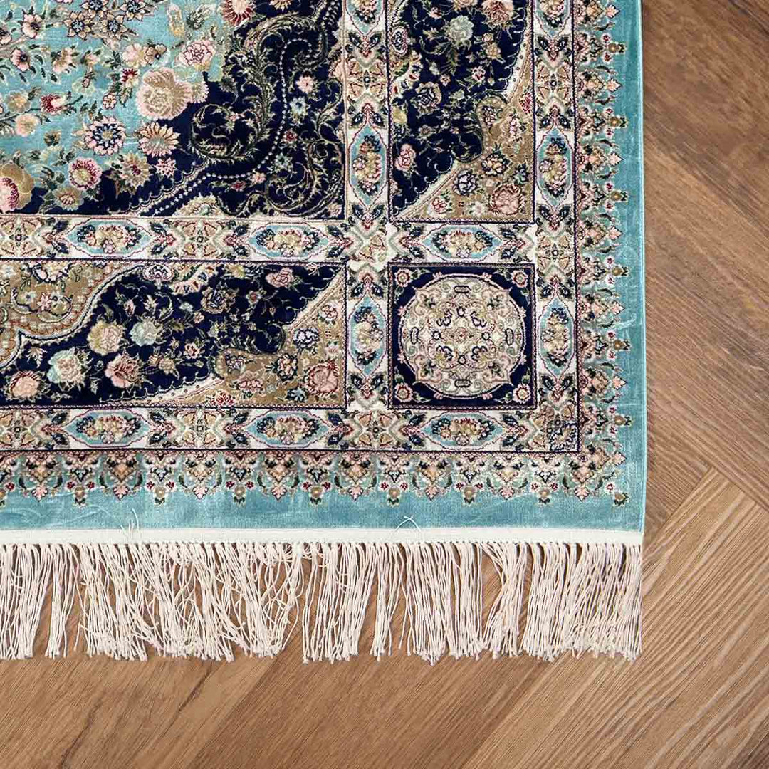 שטיח קום משי 06 טורקיז| QOM