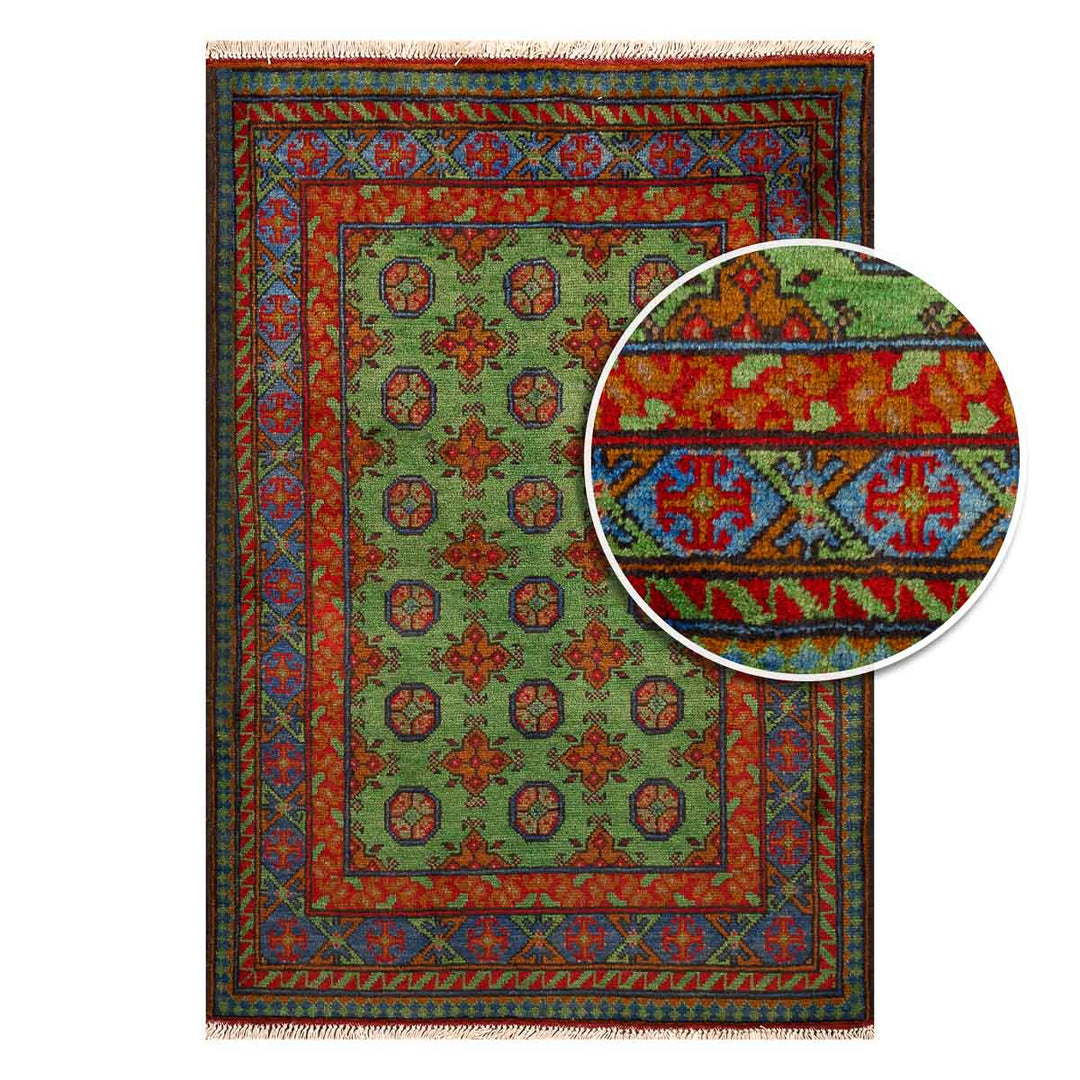 שטיח  אפגני בוכרה 00 ירוק 148*102  | Bokhara Rug