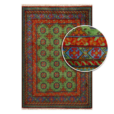 שטיח אפגני בוכרה 00 ירוק 148*102 | Bokhara Rug