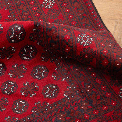 שטיח אפגני בוכרה 00 אדום 237*163 | Bokhara Rug
