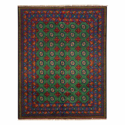 שטיח אפגני בוכרה 00 ירוק 198*154 | Bokhara Rug