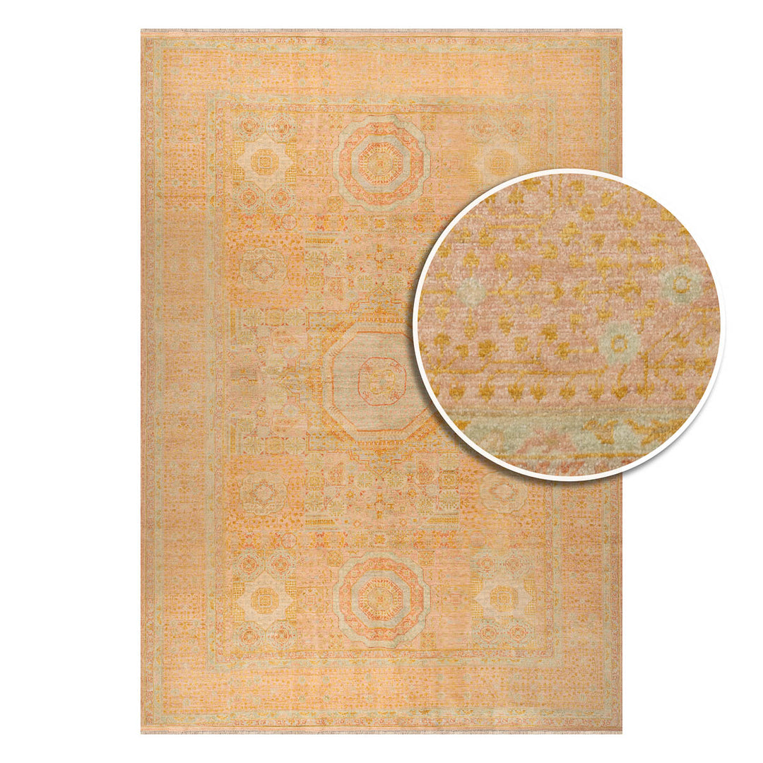 שטיח ממלוק 00 בז'\ורוד עתיק 299*205 | Mamluk