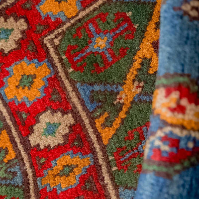 שטיח אפגני בוכרה 00 כחול 242*166 | Bokhara Rug