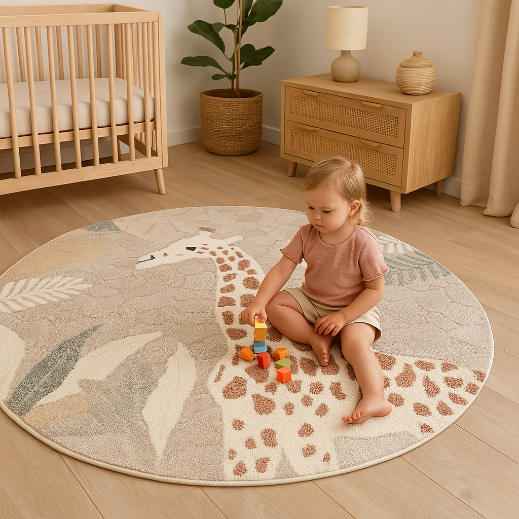 שטיח ג'ירף 01 אפור עגול