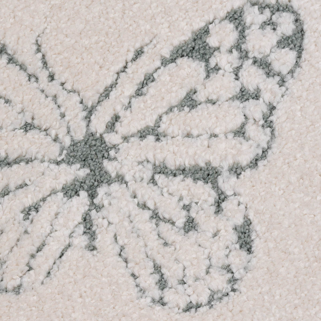 שטיח פרפר 01 קרם עגול